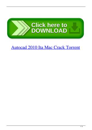 Autocad 2010 Mac Download Ita